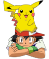 Ash With Pikachu On Head.png